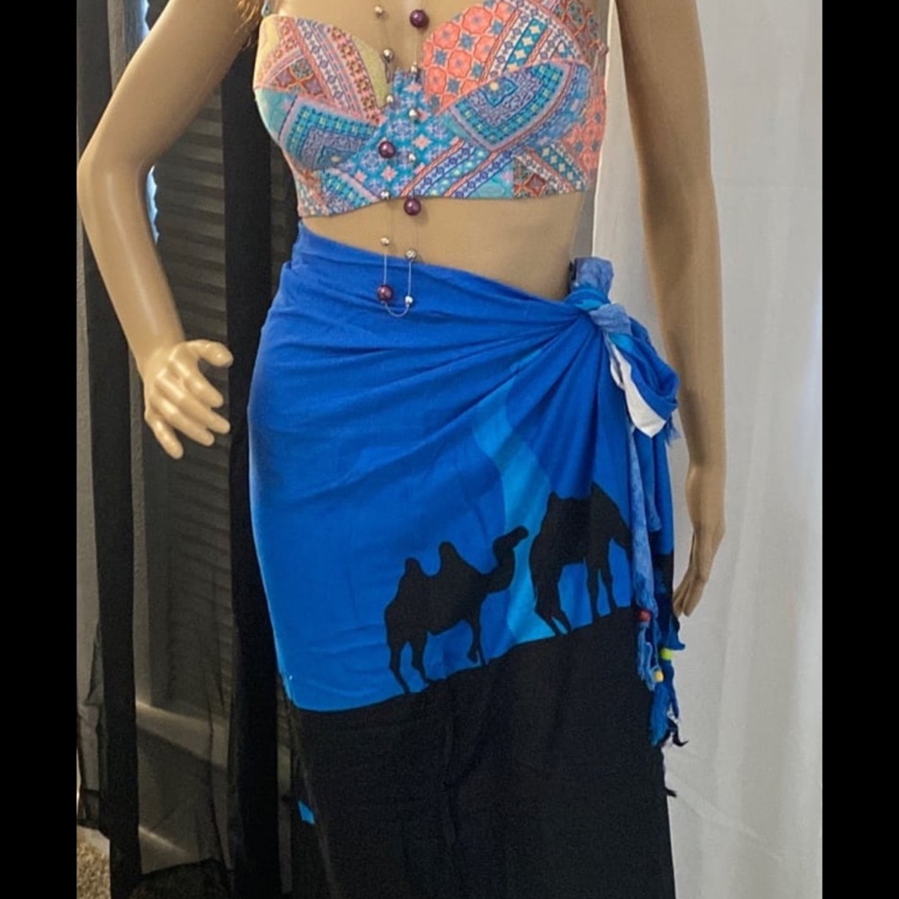 Blue and Black Sarong wrap